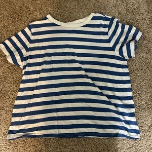 Old Navy Blue and White Striped Shirt
